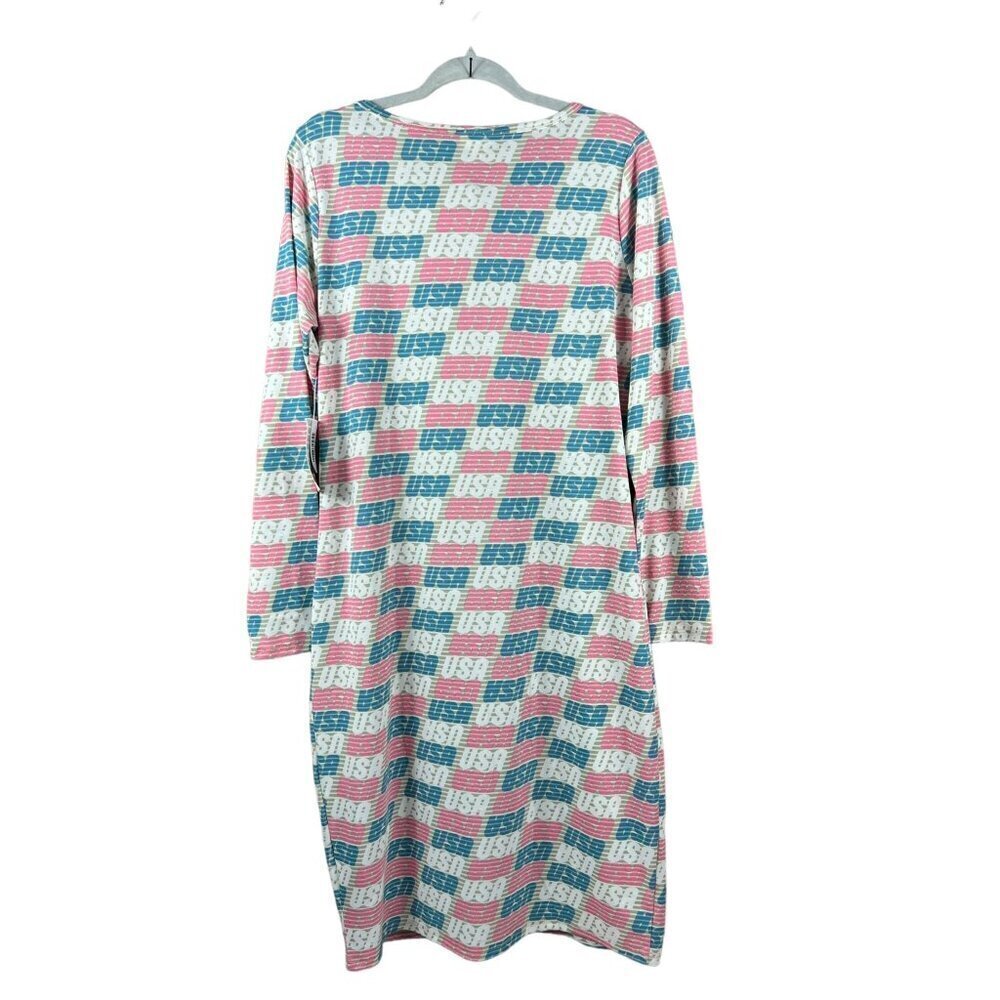 Lularoe Debbie Women's Long Sleeve USA Dress - Picture 2 of 7